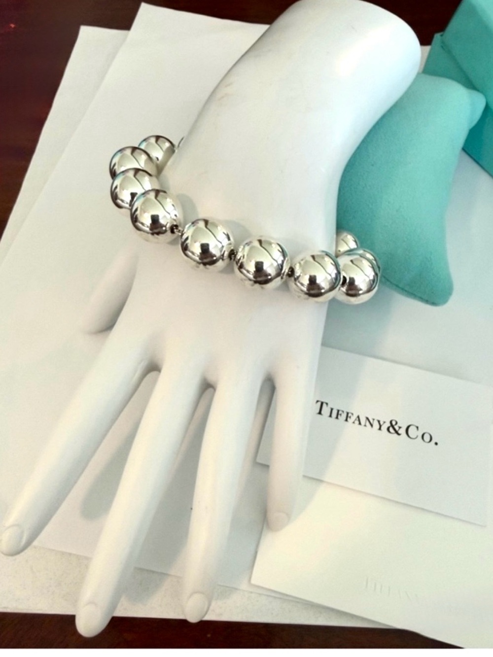 LARGE  14mm Hardware Bead Bracelet - Tiffany & Co. VINTAGE, RARE, RETIRED - Picture 3 of 14